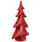 Northlight; Northlight 10" Red Shiny Christmas Tree with Snowy Accents Tabletop Decoration ; Category:Christmas Tabletop Decor; Image:4